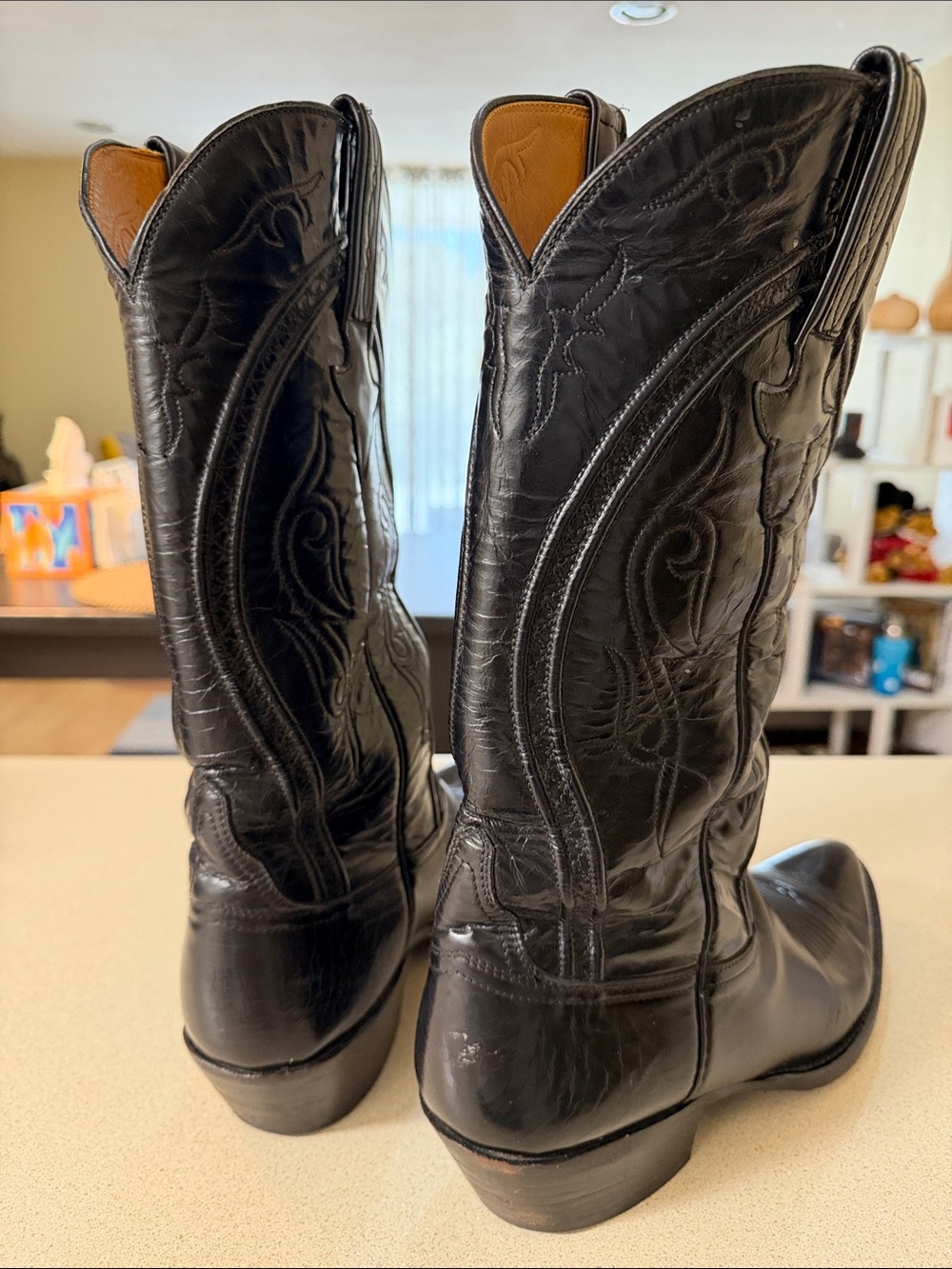 Lucchese Classics Handmade Black Cowboy Boots - Picture 6 of 6